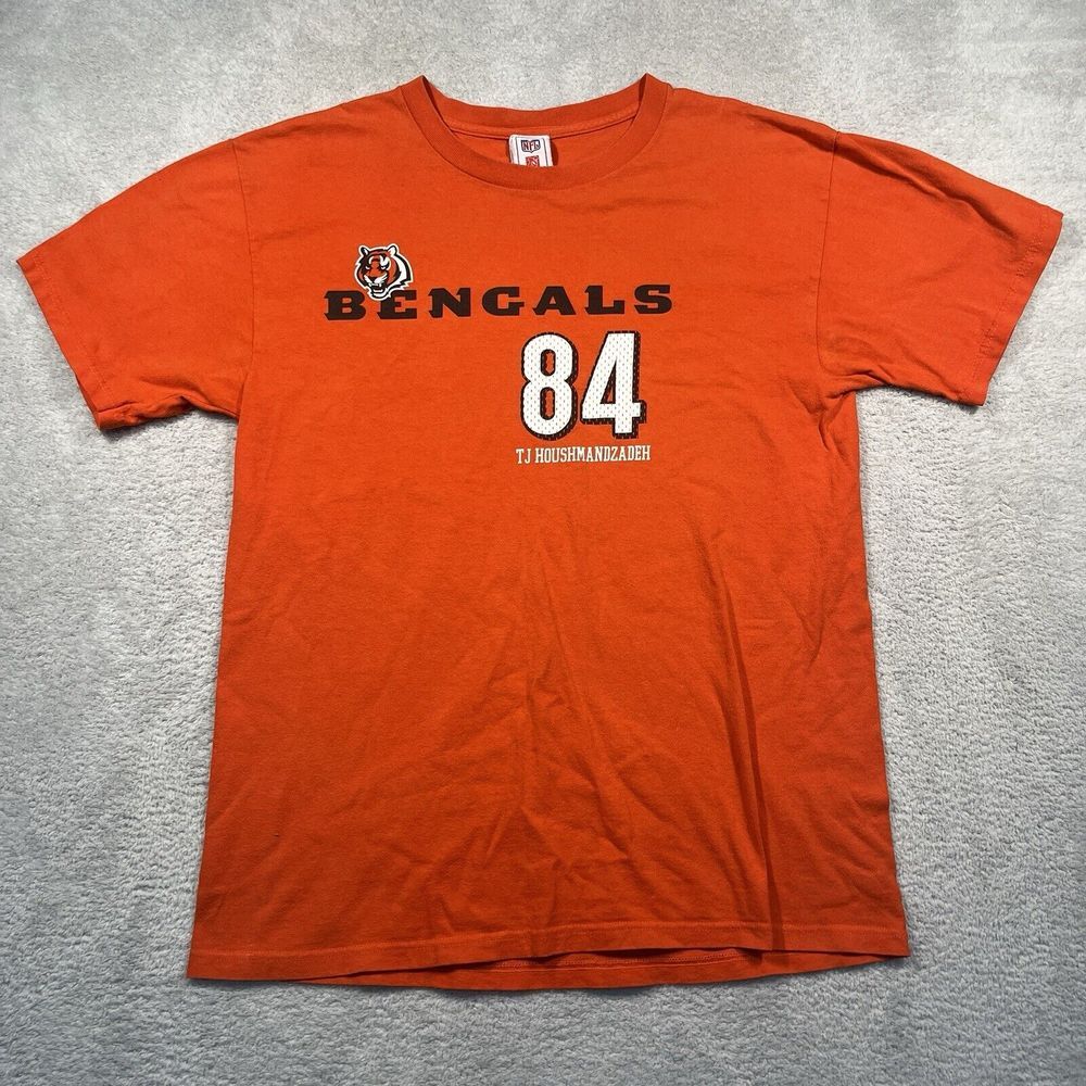 Vintage‎ Y2K NFL Bengals T-Shirt Mens L Orange TJ Houshmandzadeh 84 Graphic Tee